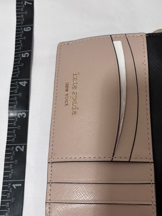 kate spade Handbags - Kate Spade Spencer Cardholder Wristlet Warm Beige Black Saffiano Leather